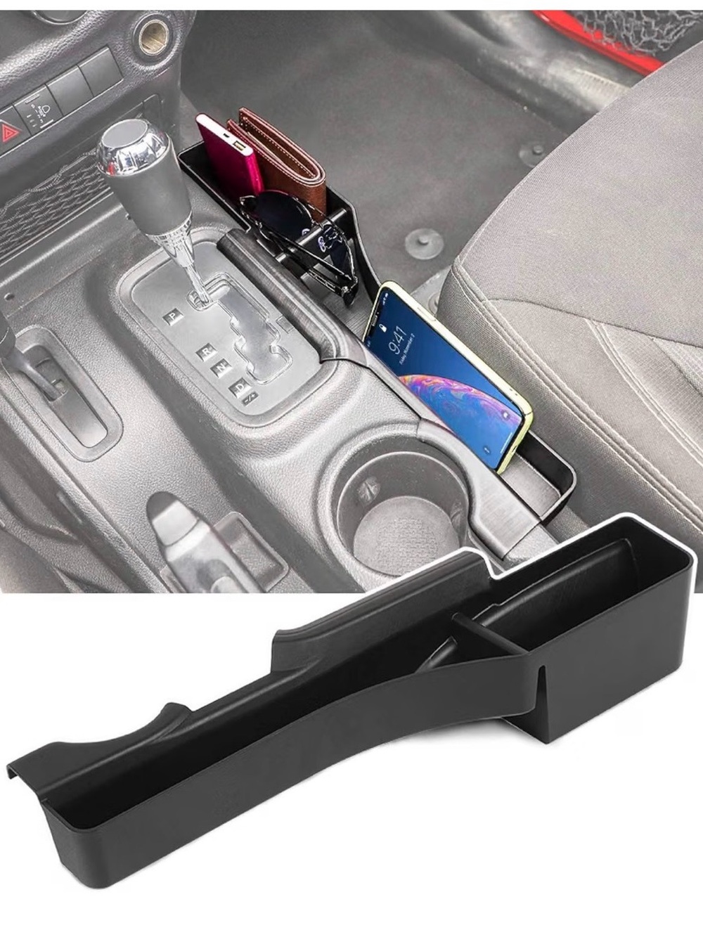 Jeep Wrangler JK JKU GearTray Console Storage Organizer Black